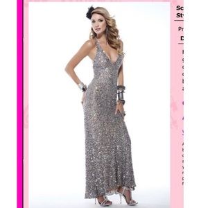 SCALA long sequin prom dress